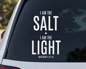I Am The Salt I Am The Light Matthew 5:13-14 Vinyl Decal Sticker